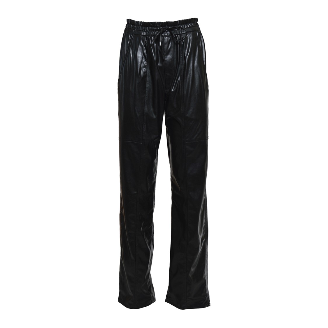 Isabel Marant Étoile Brina Straight Leg Pants In Black Faux Leather