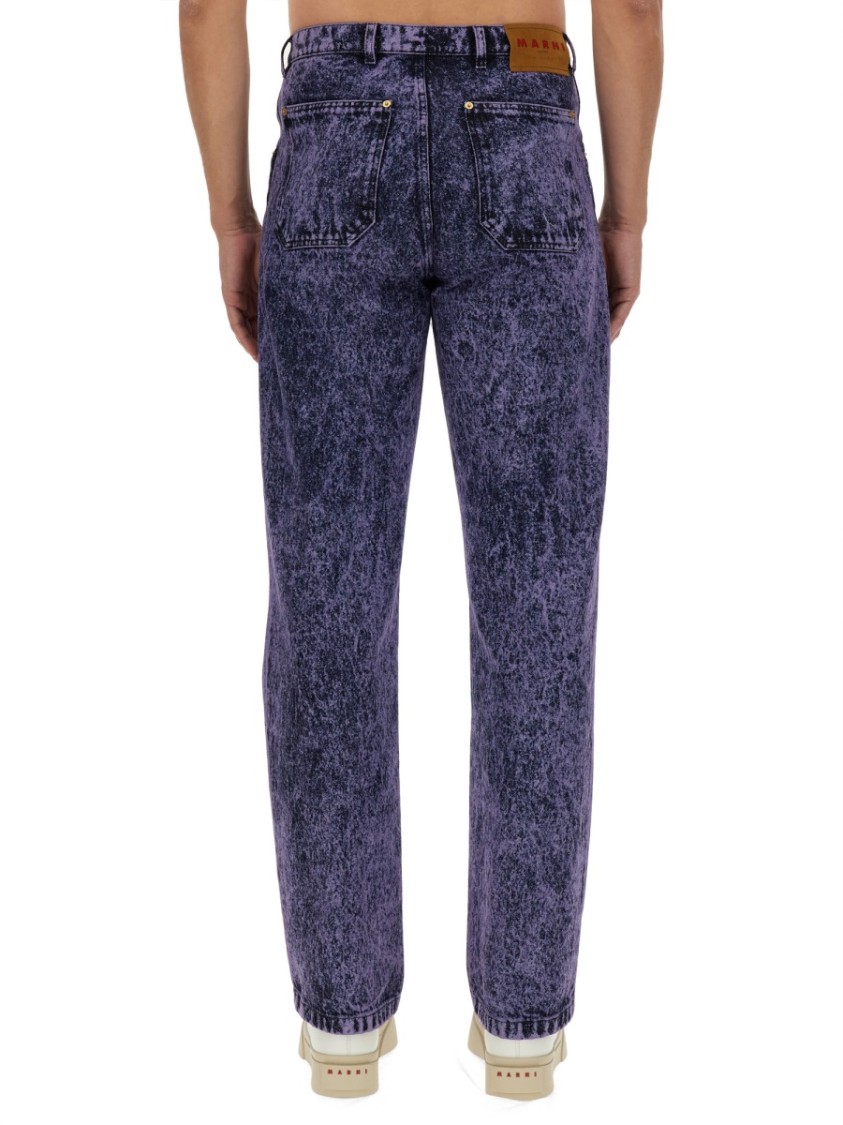 Shop Marni Marbled Effect Jeans In Grey