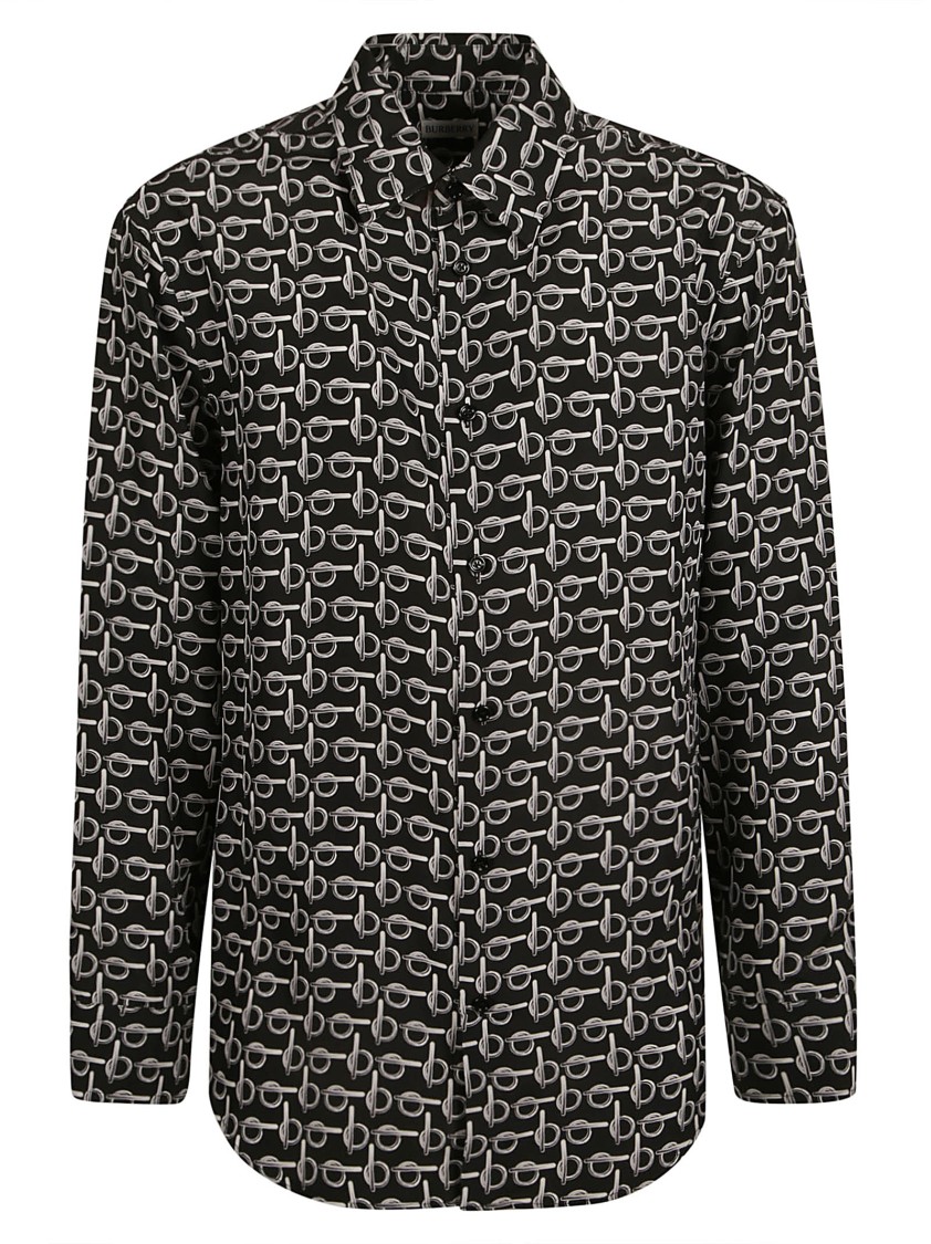 Burberry Long Sleeve Shirt With All-over Monogram Print