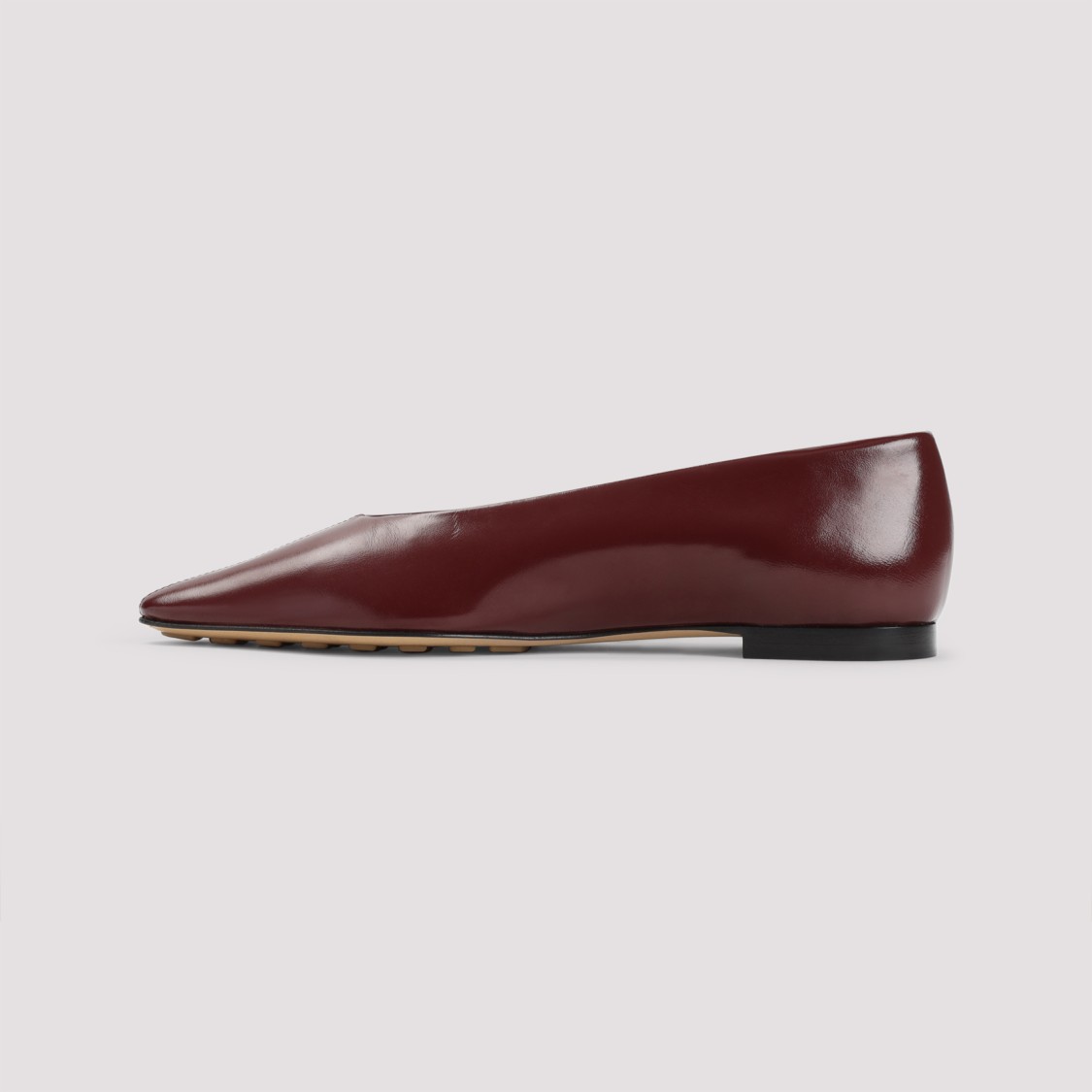 Shop Bottega Veneta Barolo Red Nappa Leather Sofia Ballet Flat Ballerinas In Black