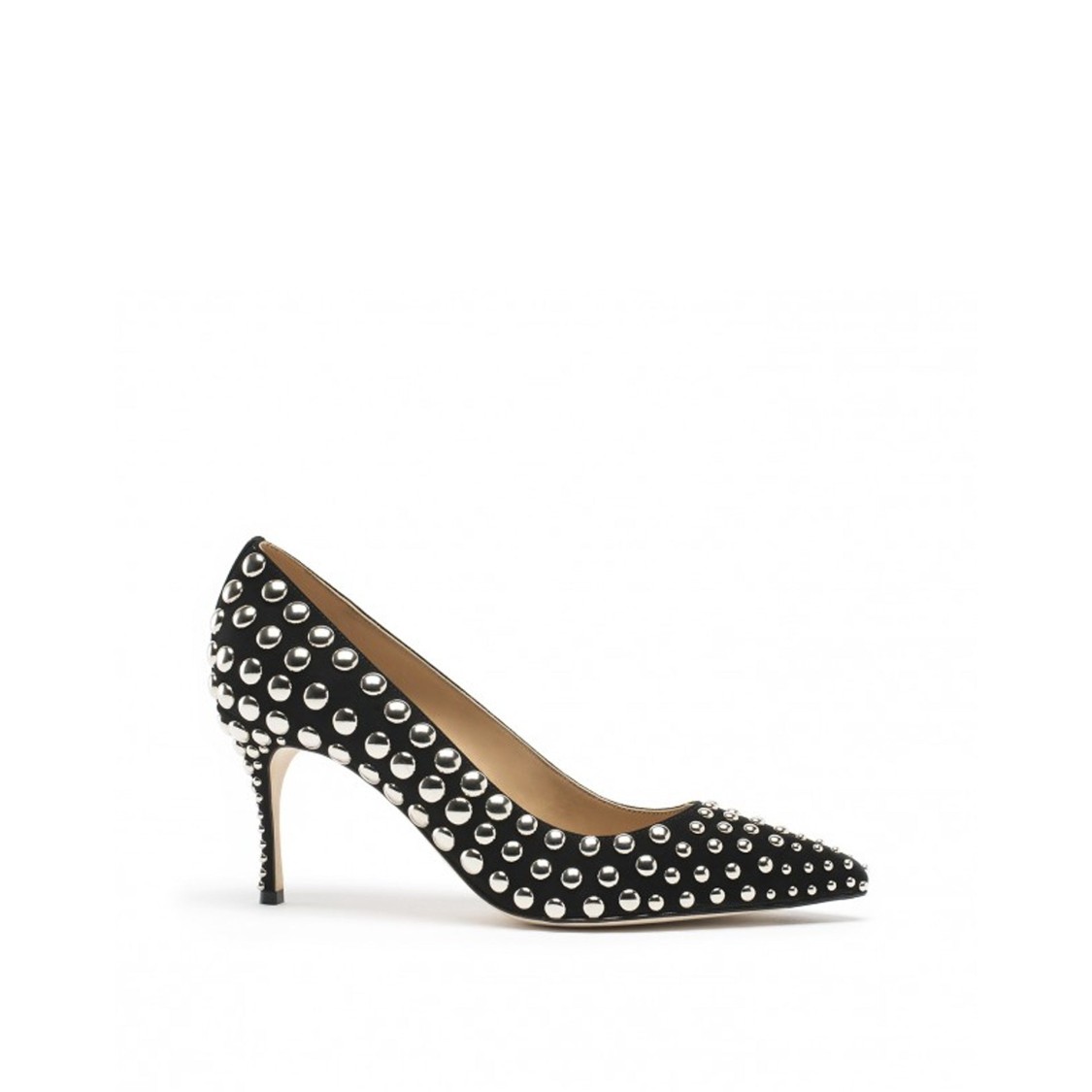 Sergio Rossi Godiva 075 Studs Leather Pumps In Grey