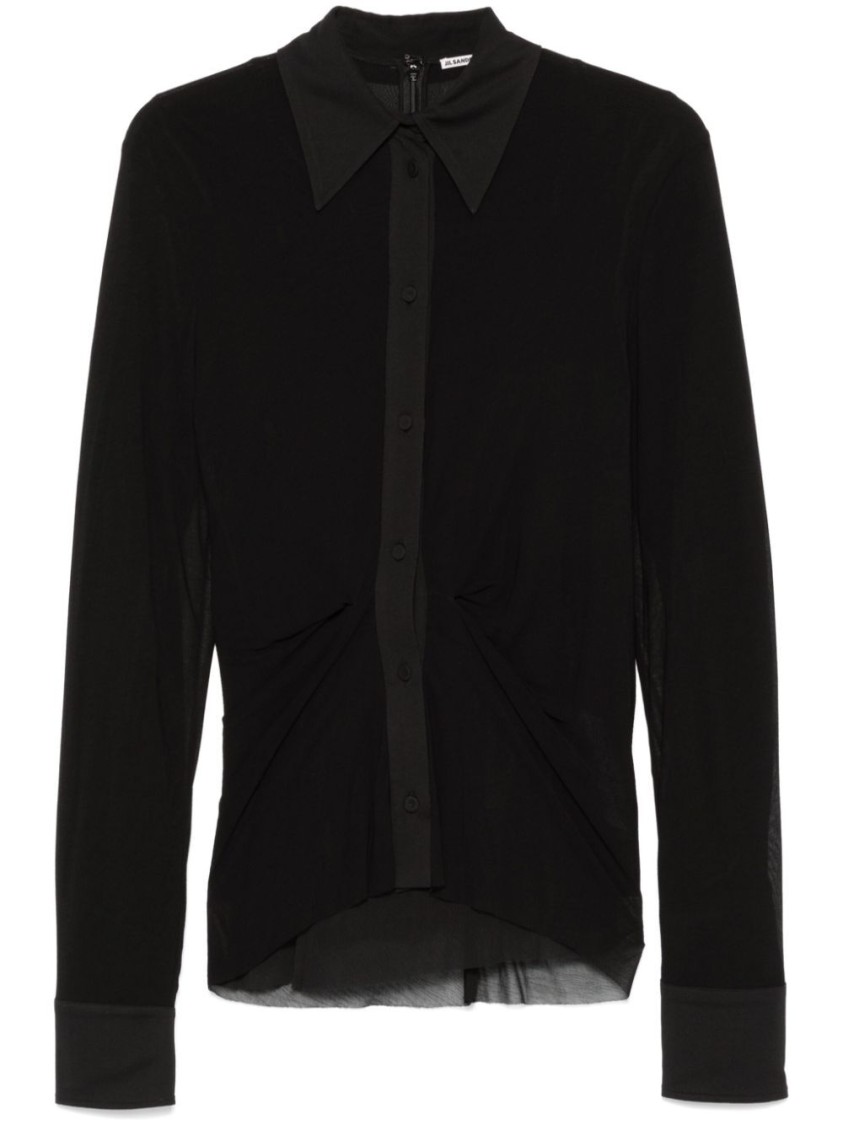 Jil Sander Women Double Layer Shirt In Black