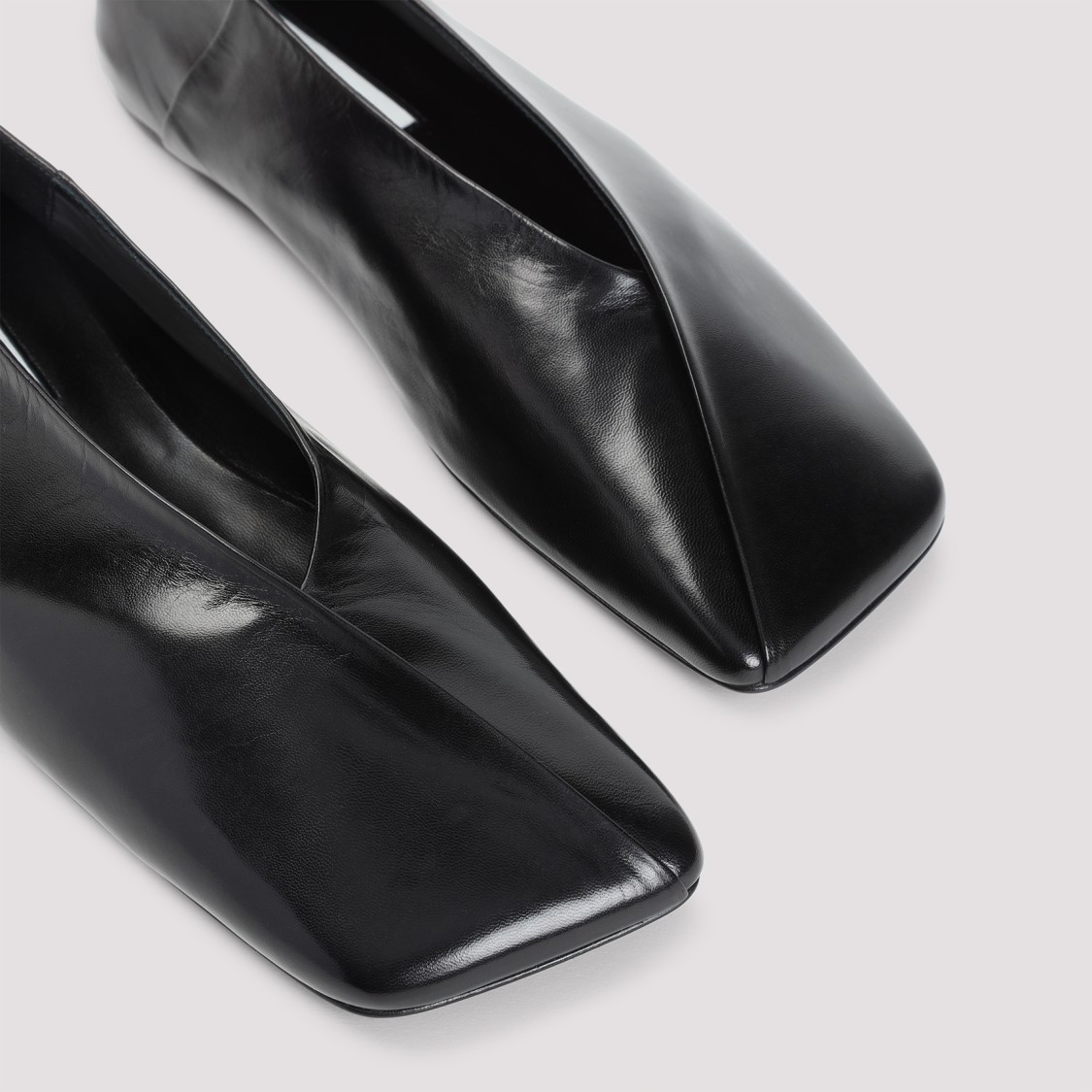 Jil Sander Pointed Toe Ballerinas Crafted From Goat Leather In Black