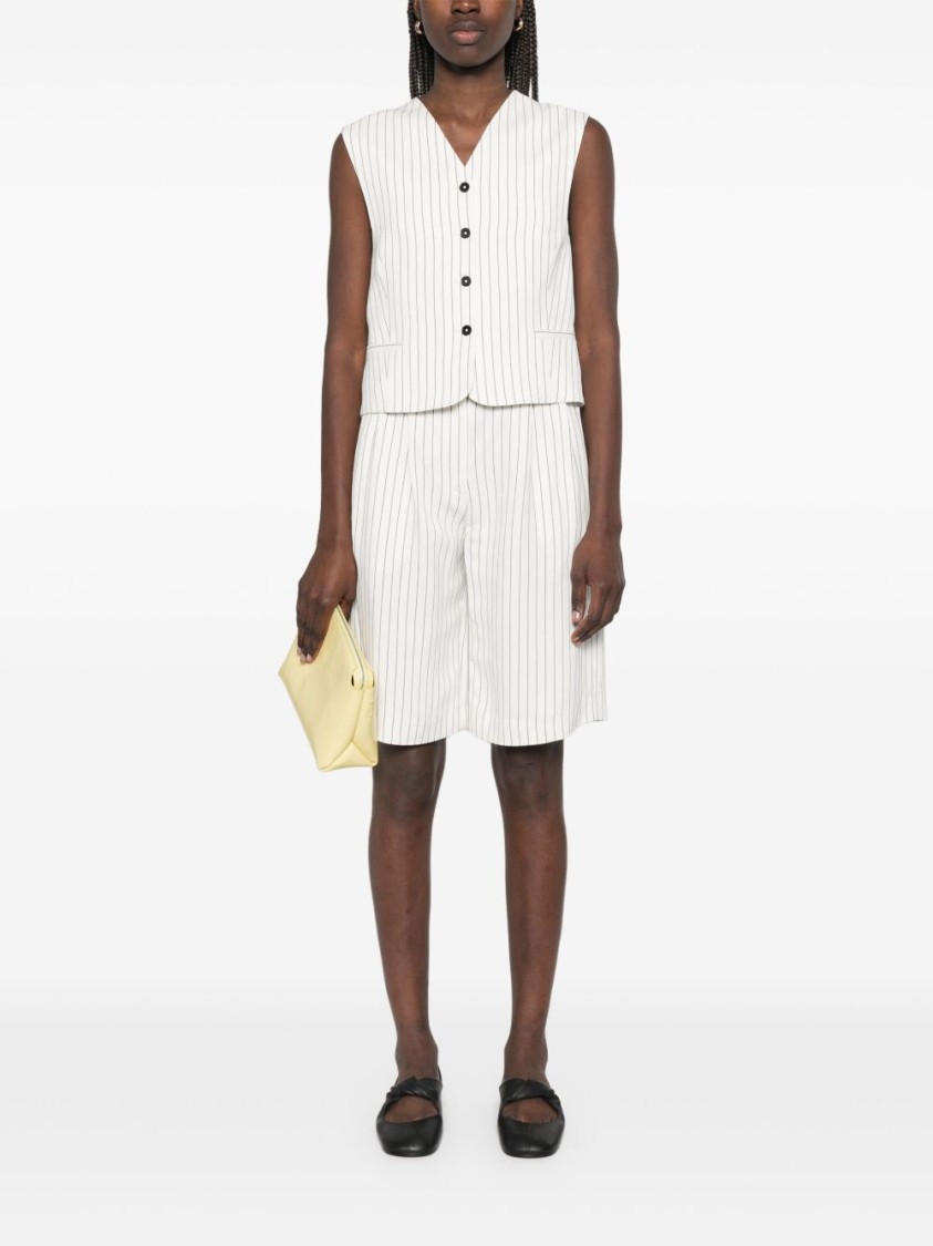 LOULOU STUDIO LOULOU STUDIO WHITE STRIPED SHORTS