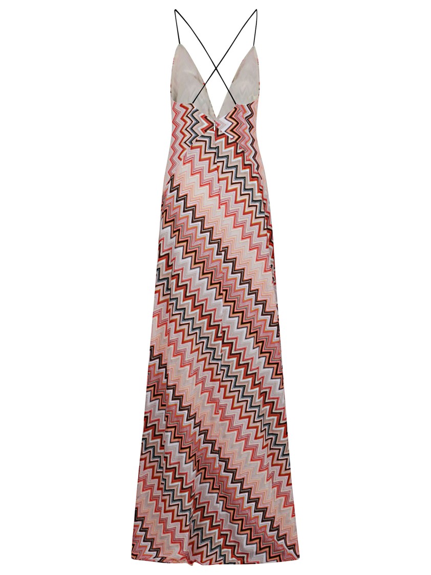 Shop Missoni Fitted Sleeveless Long Dress In Pink