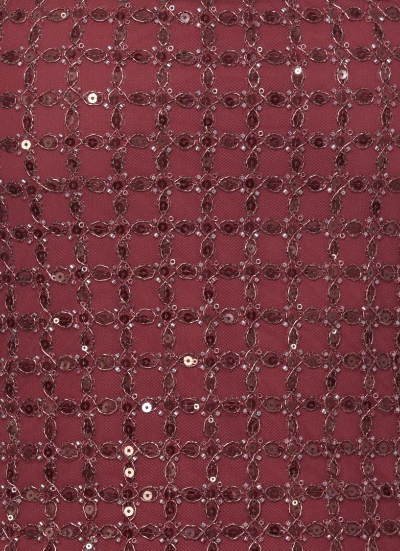 Rotate Birger Christensen Rotate Bordeaux Evening Dress With All-over Paillettes In Burgundy