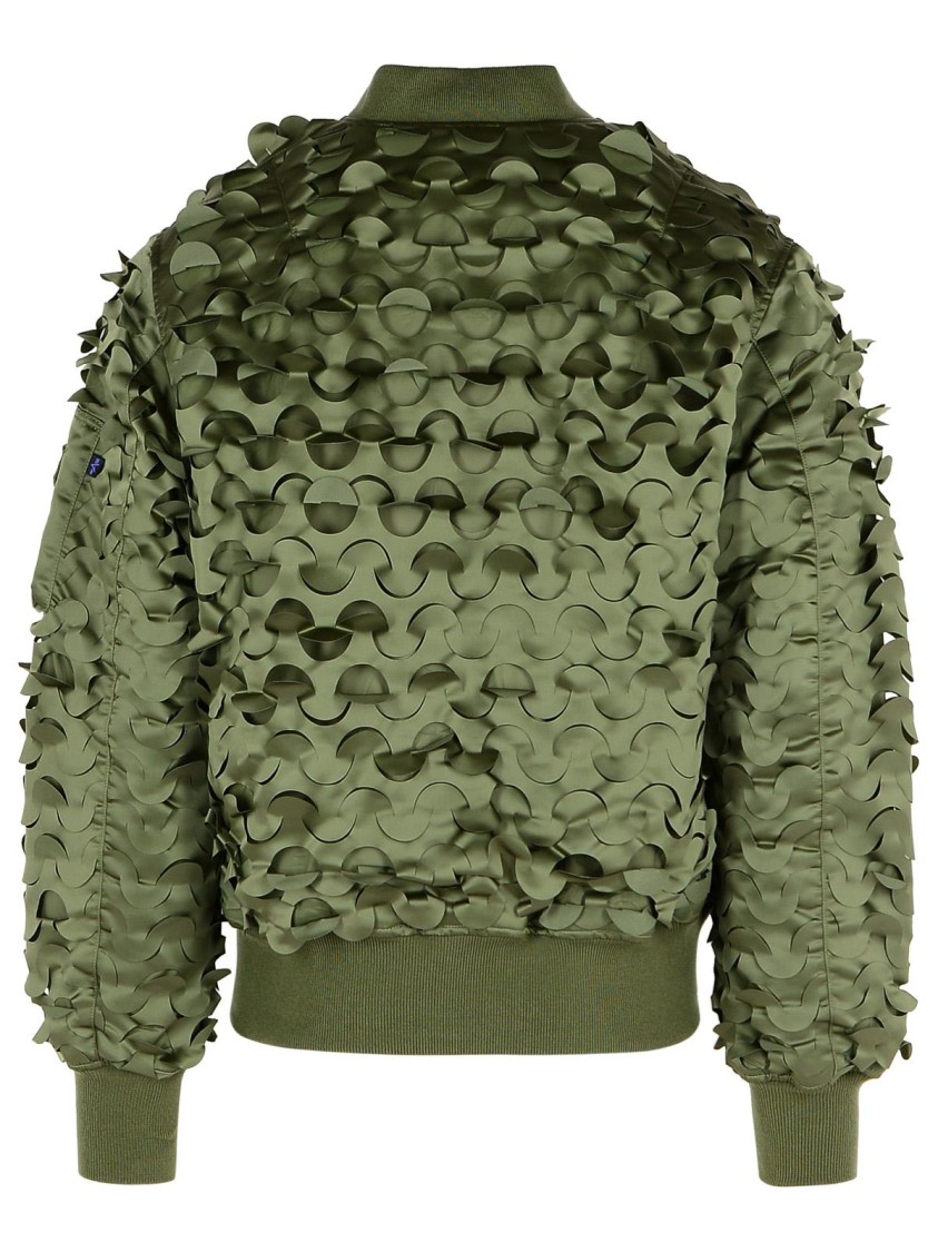 Shop Alpha Industries Ulcans' Green Nylon Bomber Jacket