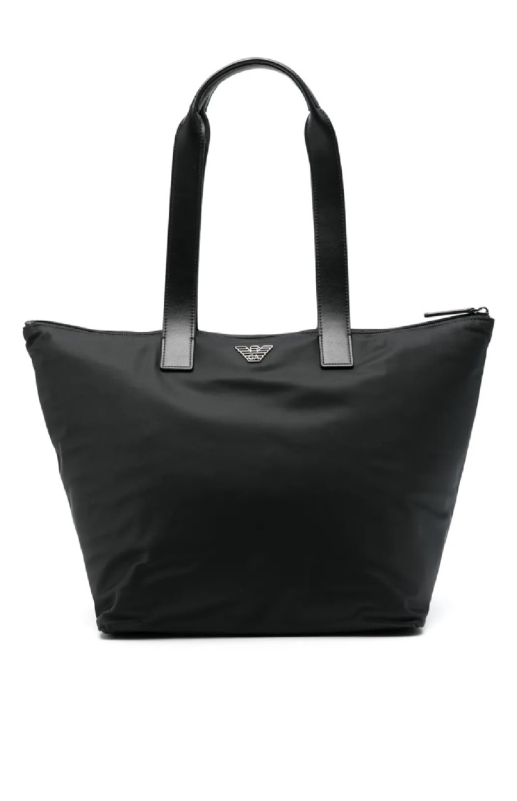 Emporio Armani Black Tote Bag With Sturdy Handles