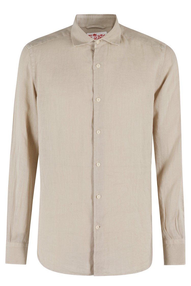 MC2 SAINT BARTH MC2 SAINT BARTH LINEN LONG-SLEEVE SHIRT WITH CLASSIC COLLAR