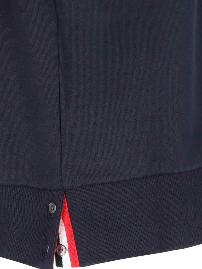 Thom Browne Center-back Stripe Loopback Hoodie In Blue