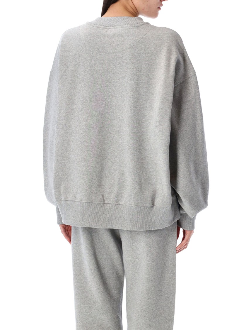 Attico Grey Crewneck Logo Pullover In Grey