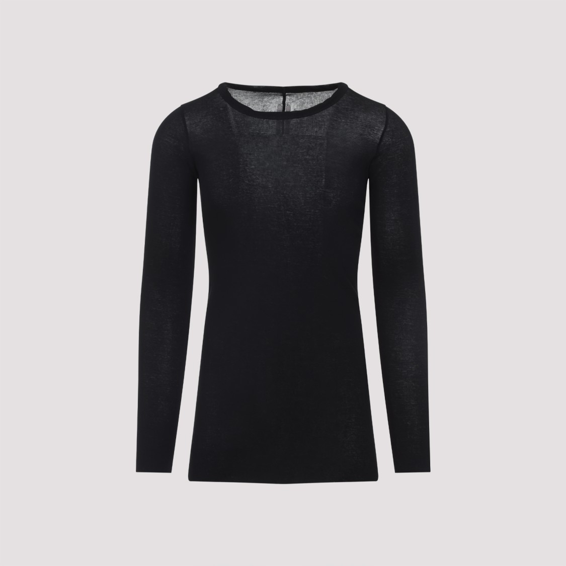 Rick Owens Long-sleeved Top With Subtle Back Closure In Black