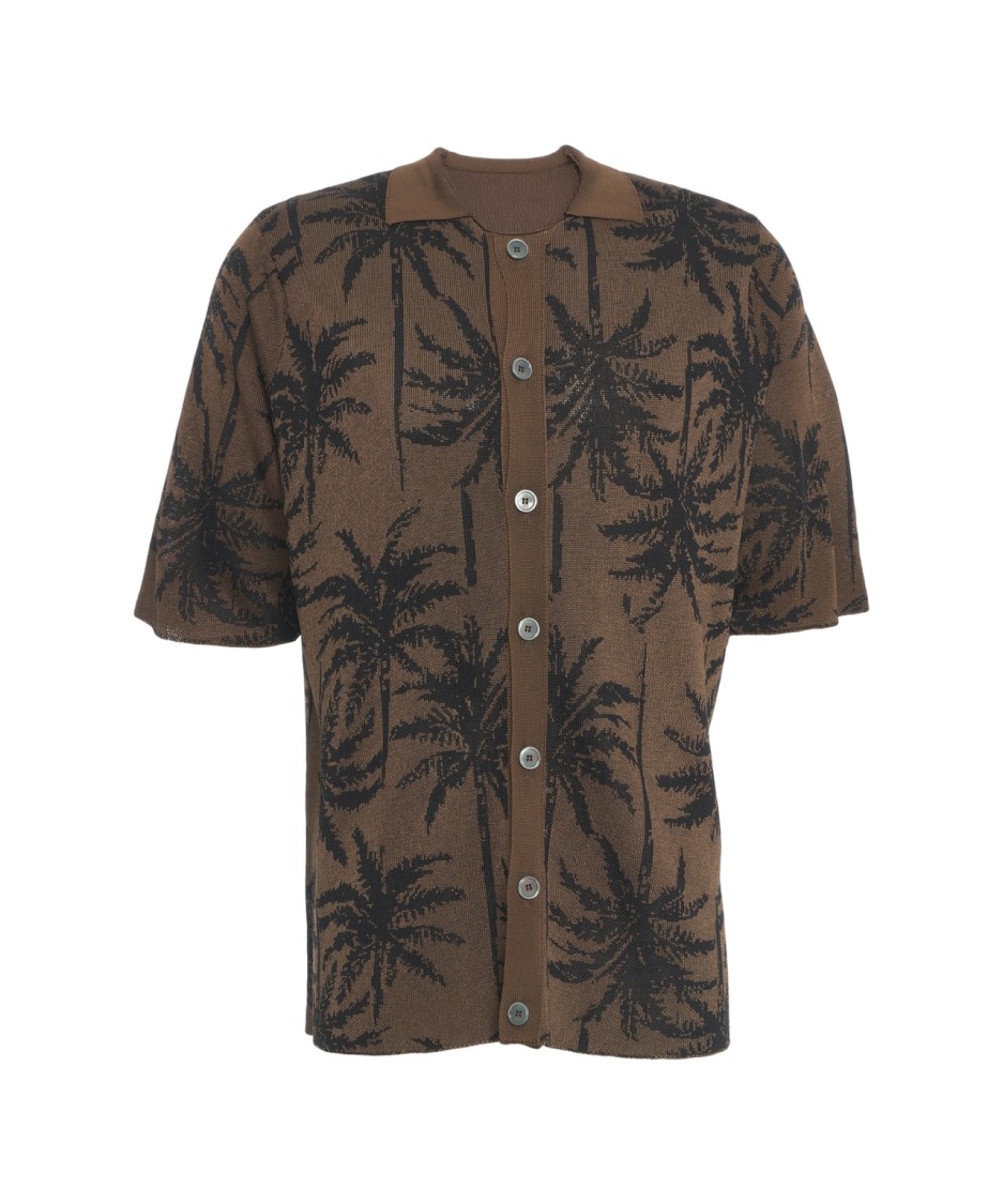 AMARANTO AMARANTO KNIT SHIRT WITH ALL-OVER PATTERN