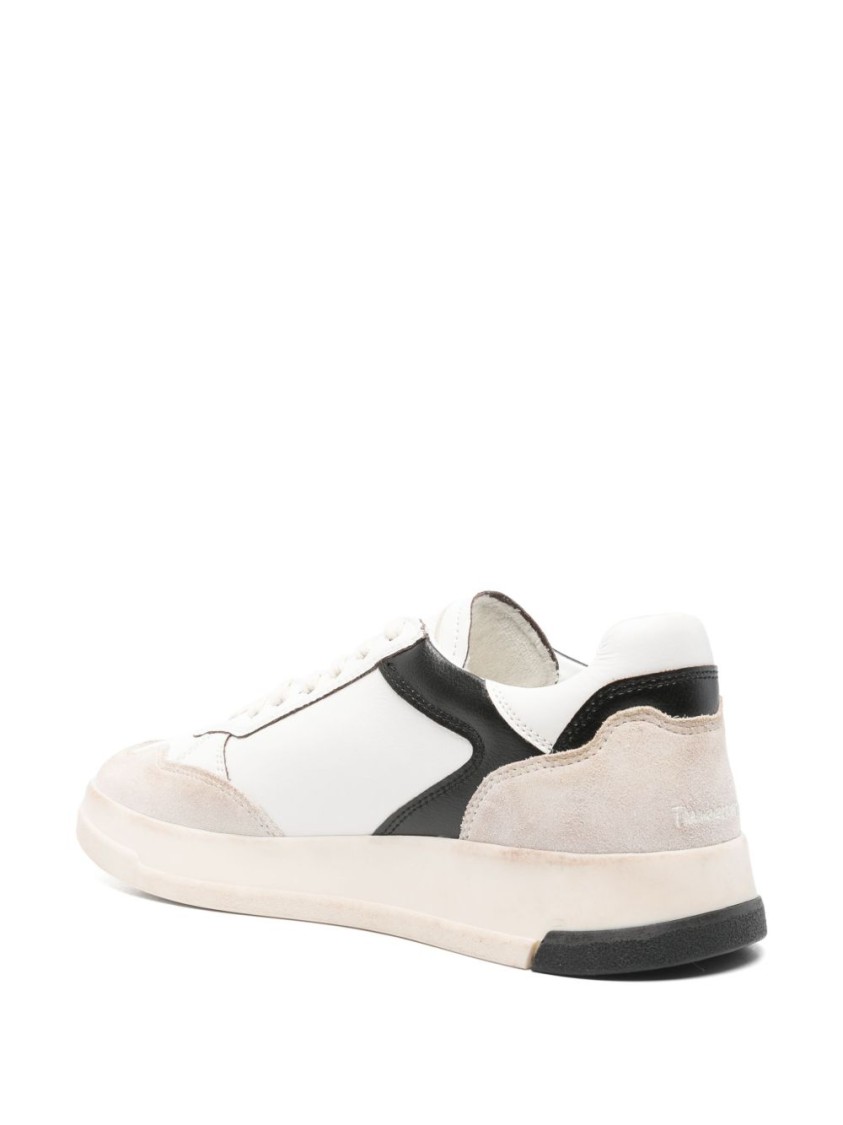 Ghoud Black Sneakers With Calfskin And Suede Accents In White