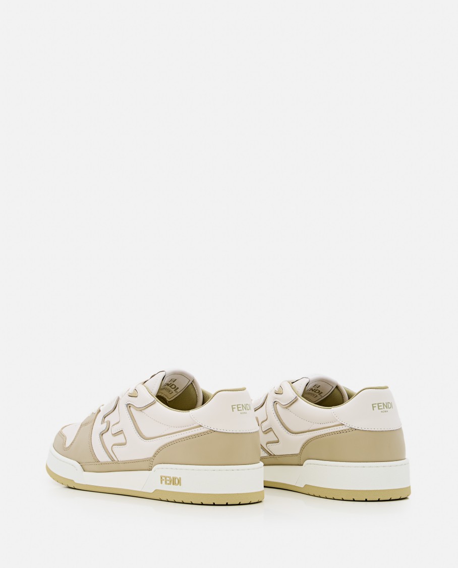 Fendi Leather Sneakers With Ff Lateral Logo In White