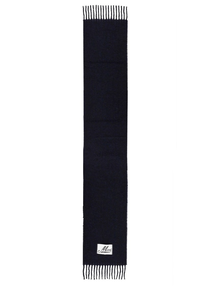 Shop Marni Brushed Alpaca Scarf With Delicate Fringes