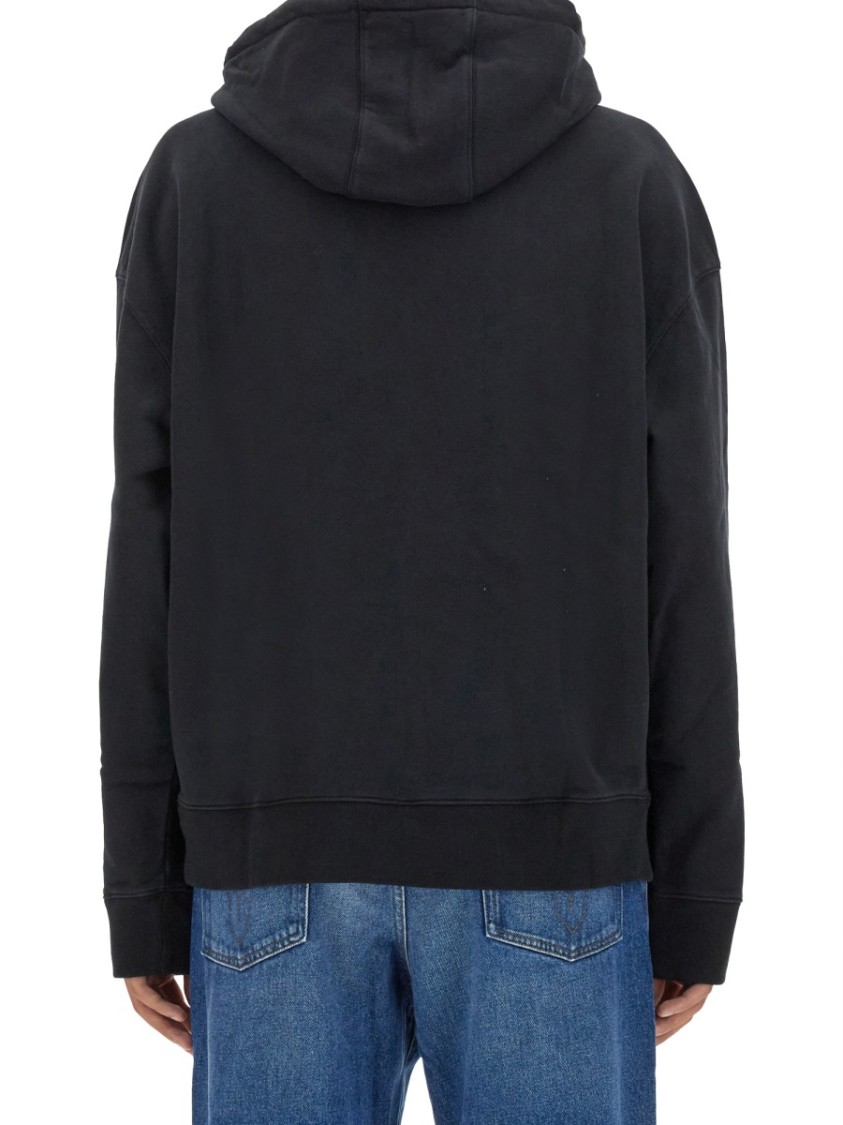 Shop Maison Kitsuné Relaxed-fit Black Hoodie With Kangaroo Pocket