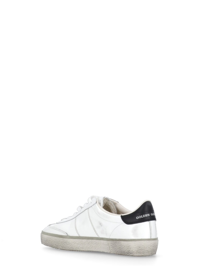 Golden Goose Distressed Lace-up Sneakers Rubber Sole In White
