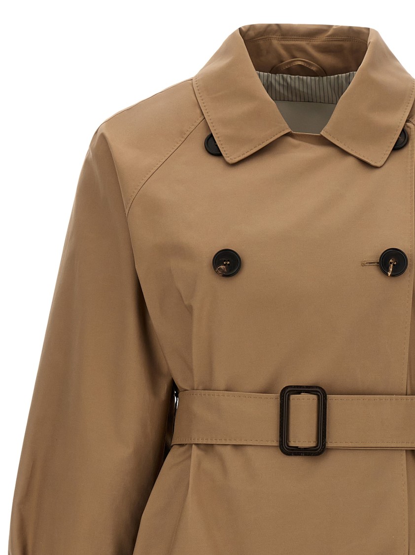 Max Mara Beige Strench Trench Coat In Brown
