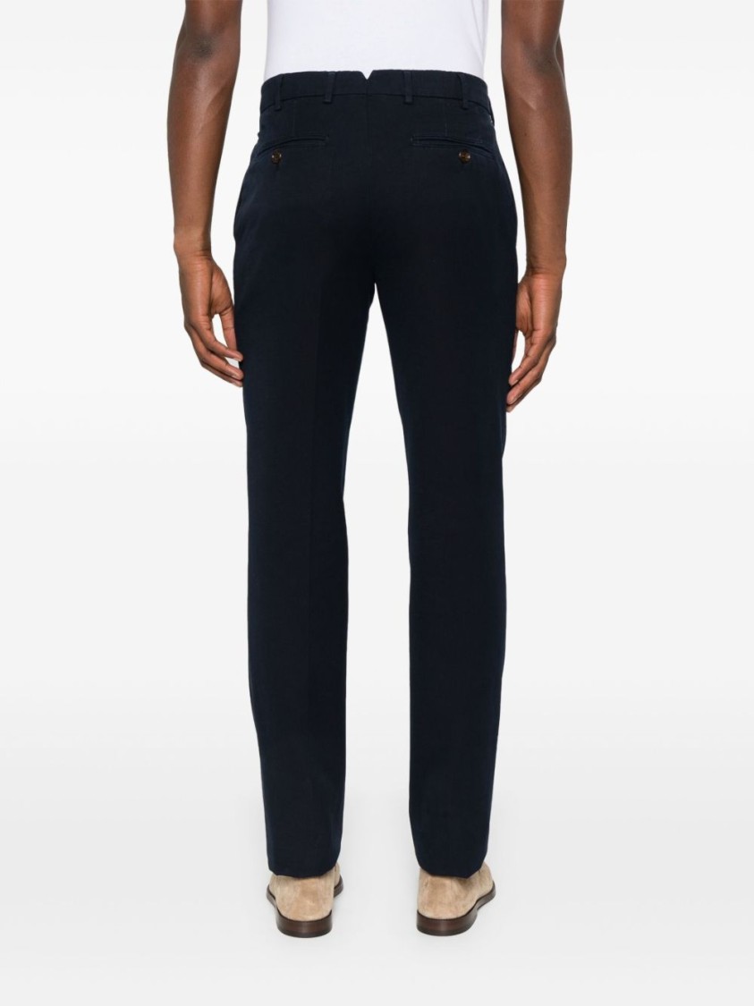 Brunello Cucinelli Tailored Black Trousers With Clean Front In Blue
