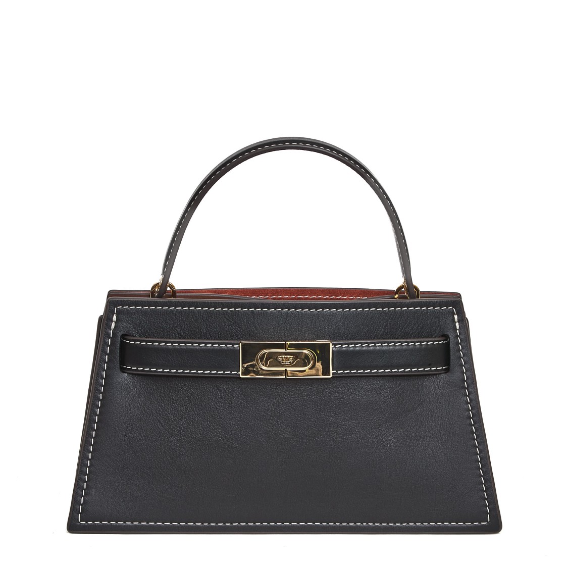 Tory Burch Structured Petite Handbag With Suede Accents
