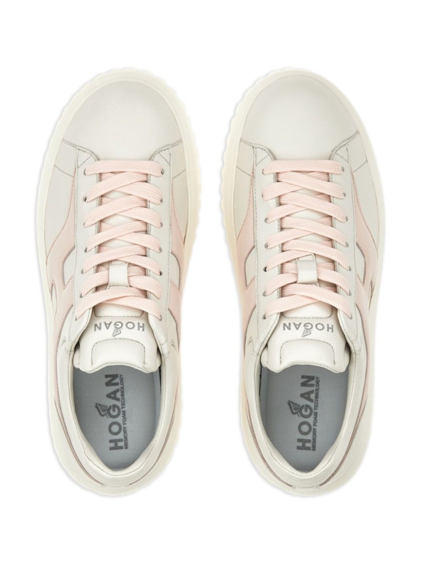 HOGAN HOGAN LAMBSKIN SNEAKERS WITH ROUND TOE AND PLATFORM SOLE