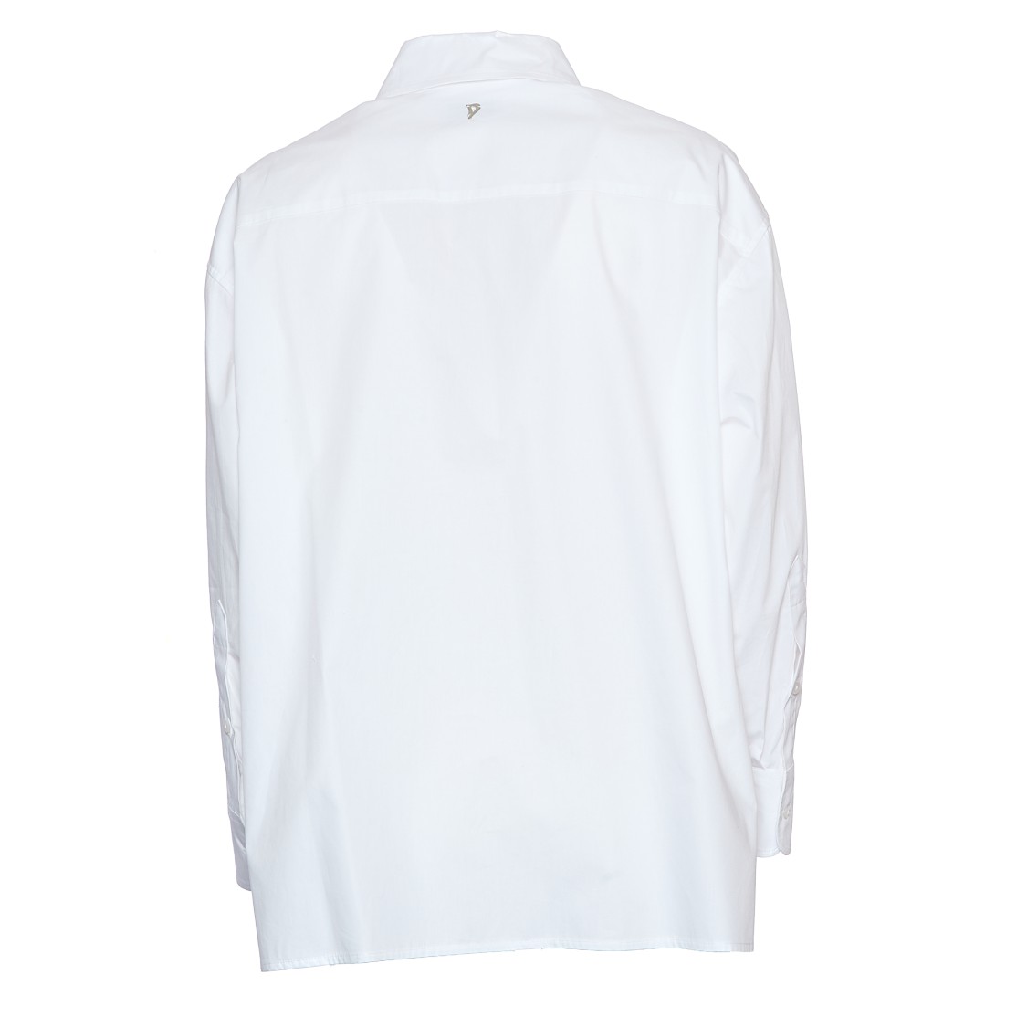 Dondup White Shirt With Lace Detailing And Geometric Cutouts In White
