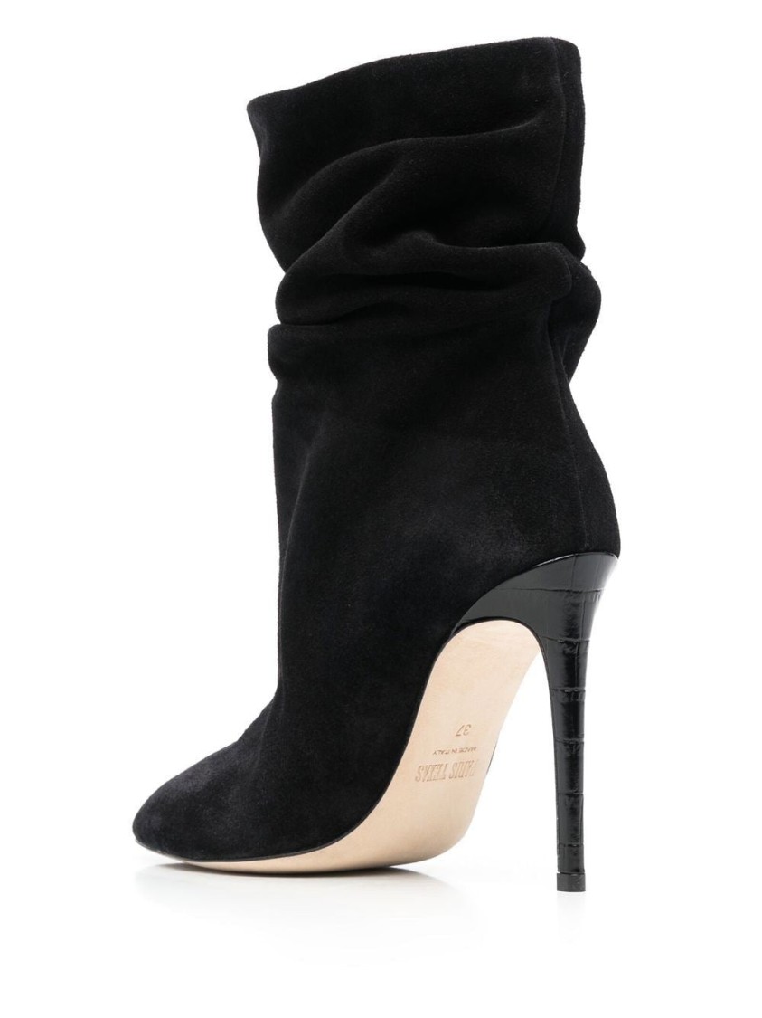 Paris Texas Stiletto Slouchy Ankle Boot In Black