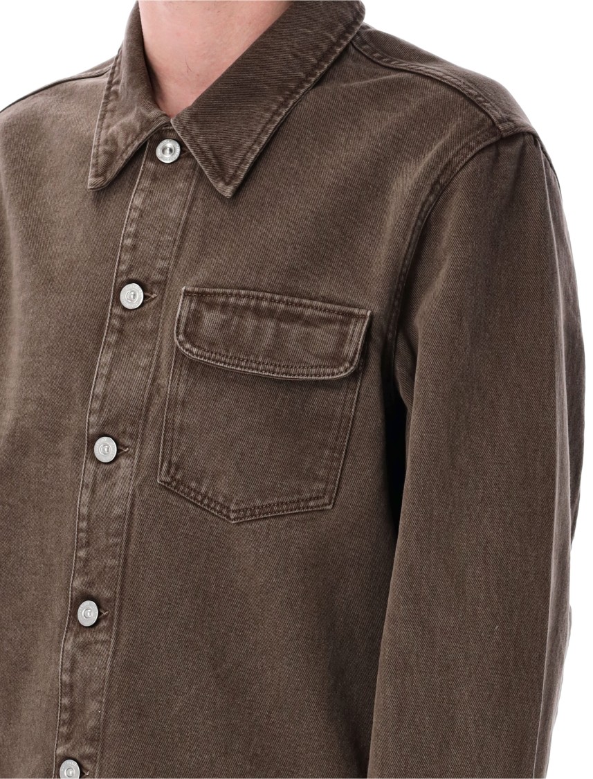 Our Legacy Rebirth Denim Jacket Featuring Chest Pocket In Brown