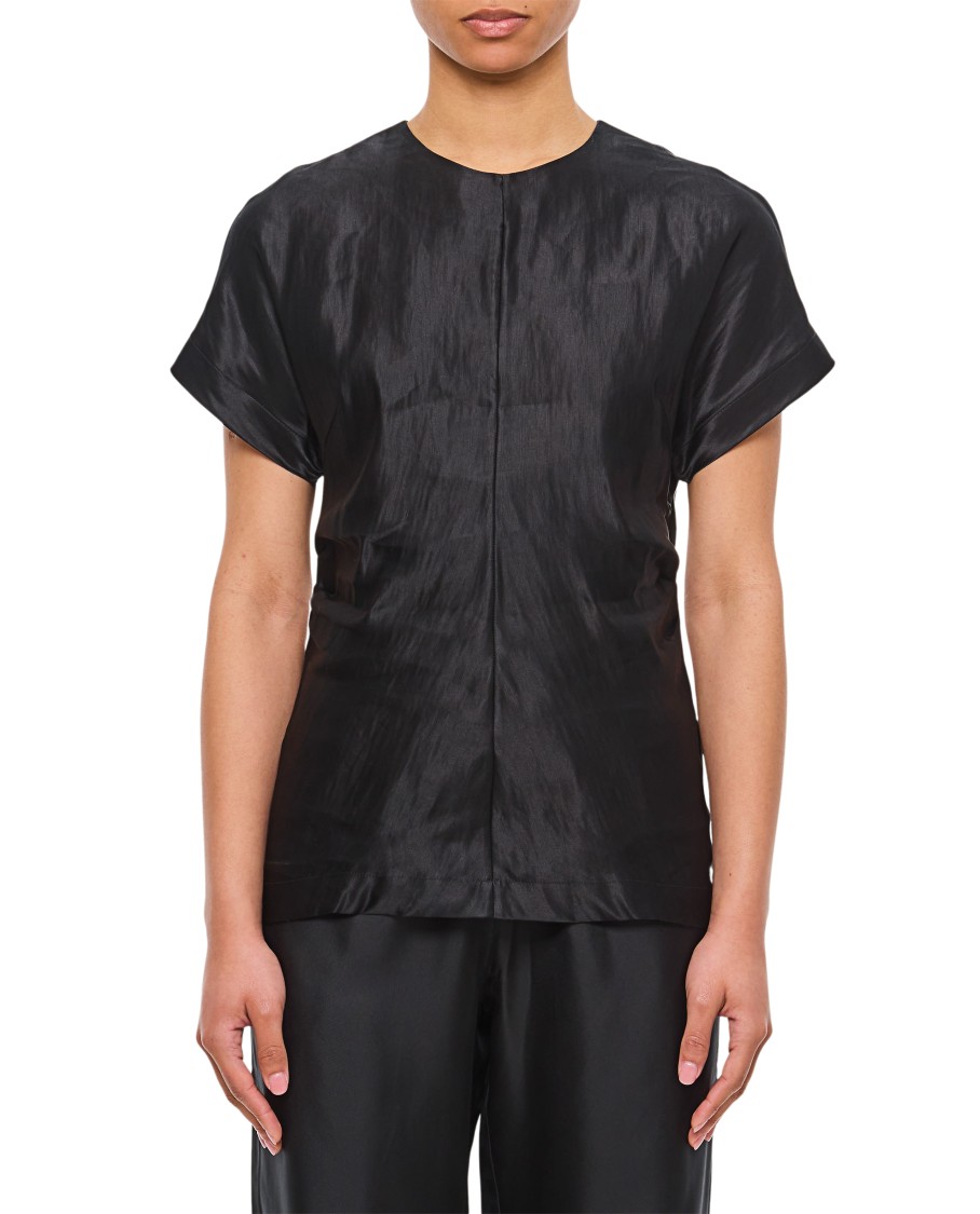 LOULOU STUDIO LOULOU STUDIO FITTED SHORT-SLEEVED BLOUSE