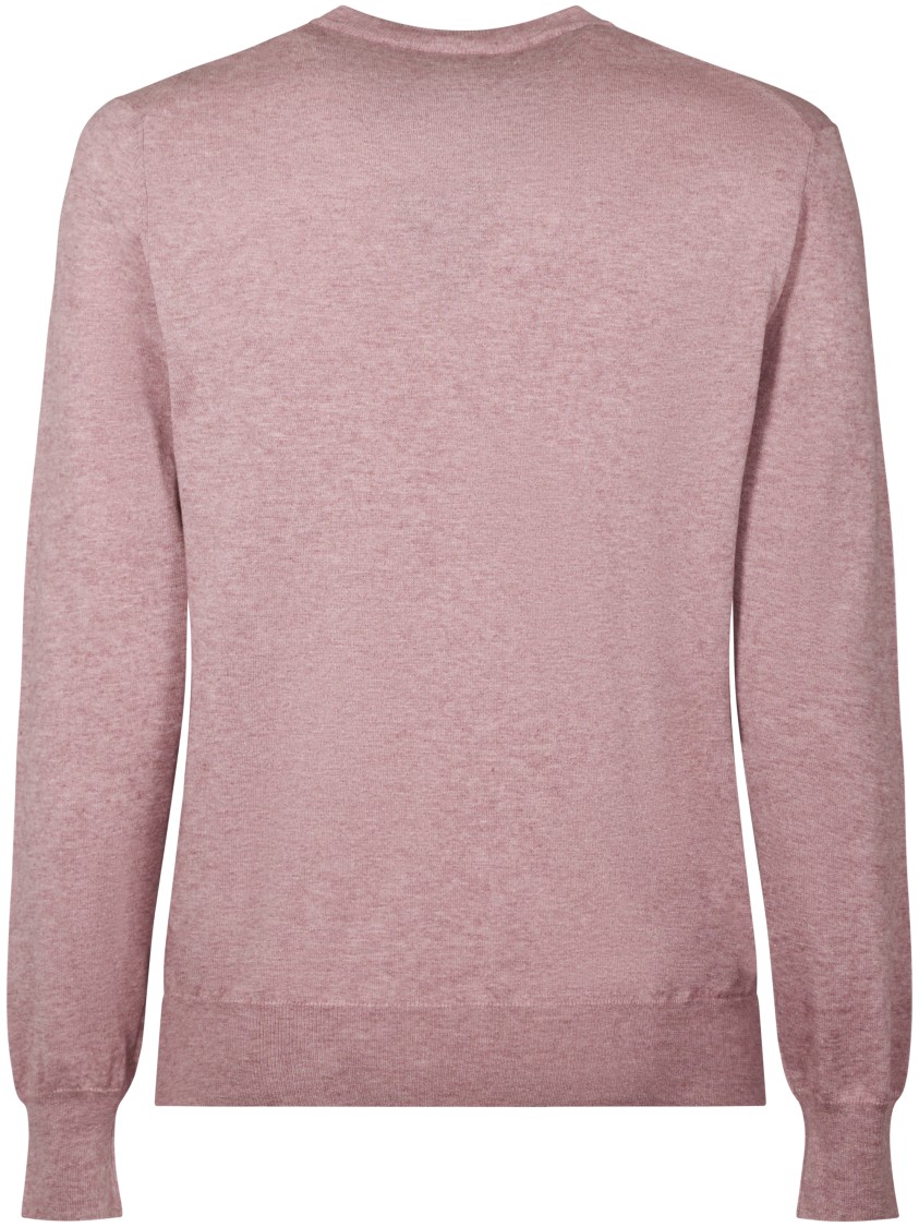 Altea Cotton Wool Rasata Crewneck Sweater In Pink