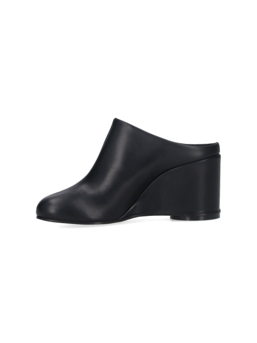 Shop Mm6 Maison Margiela Mm6 By Maison Margiela "anatomic" Platform Mules – Black