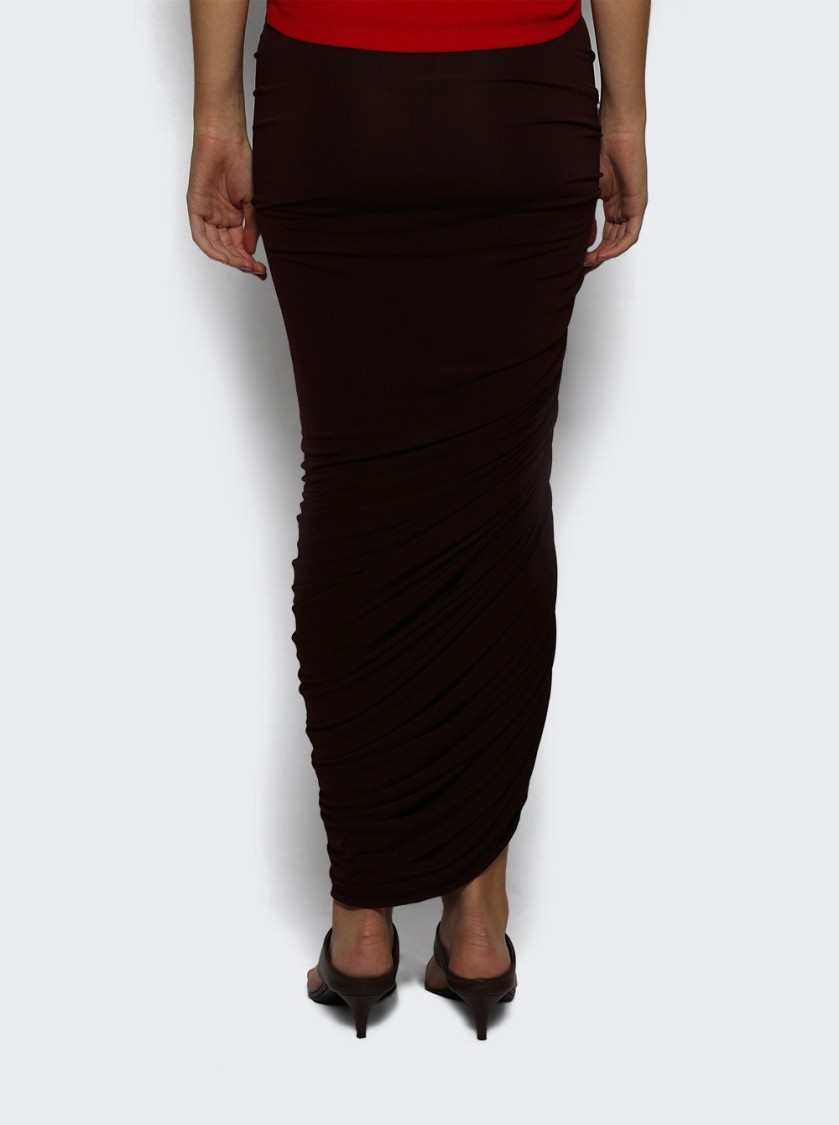 Shop Magda Butrym Asymmetrical Midi Skirt Bordeaux In Burgundy