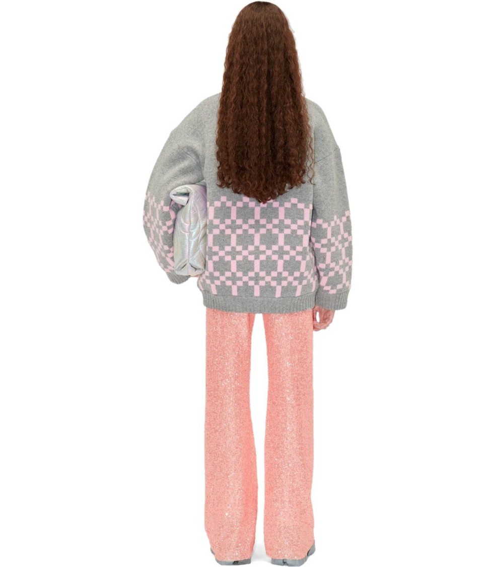 Stine Goya Tino Grey And Pink Bomber Jacket In Gray