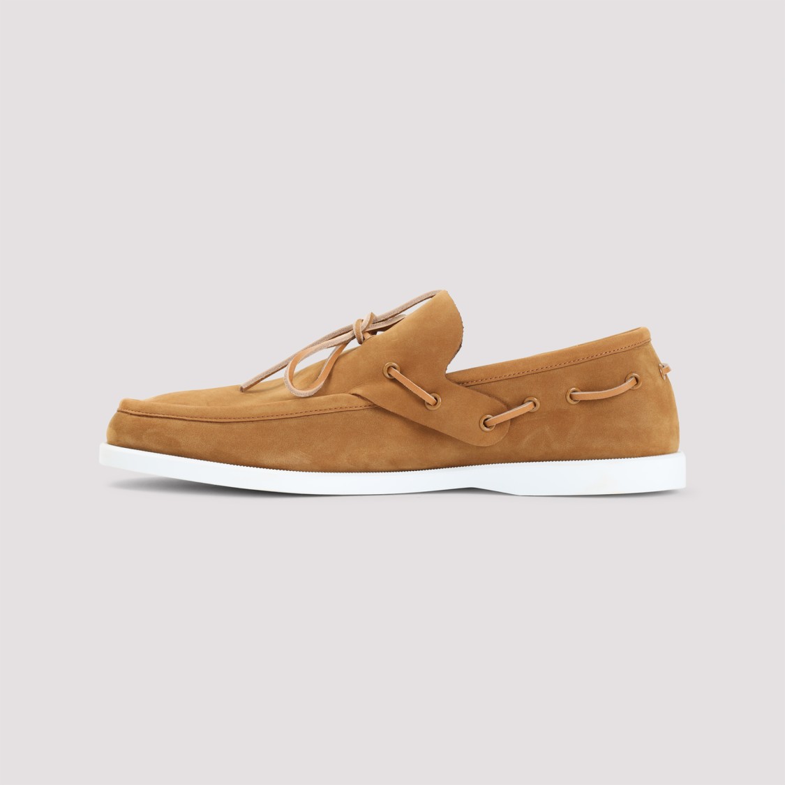 Shop Marni Brown Calf Leather Loafers In Orange