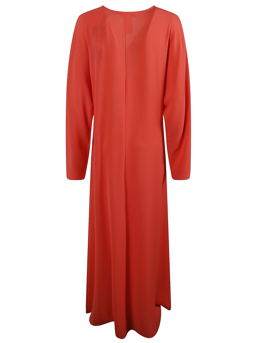 Max Mara Flowing Red Triacetate Maxi Dress In Red