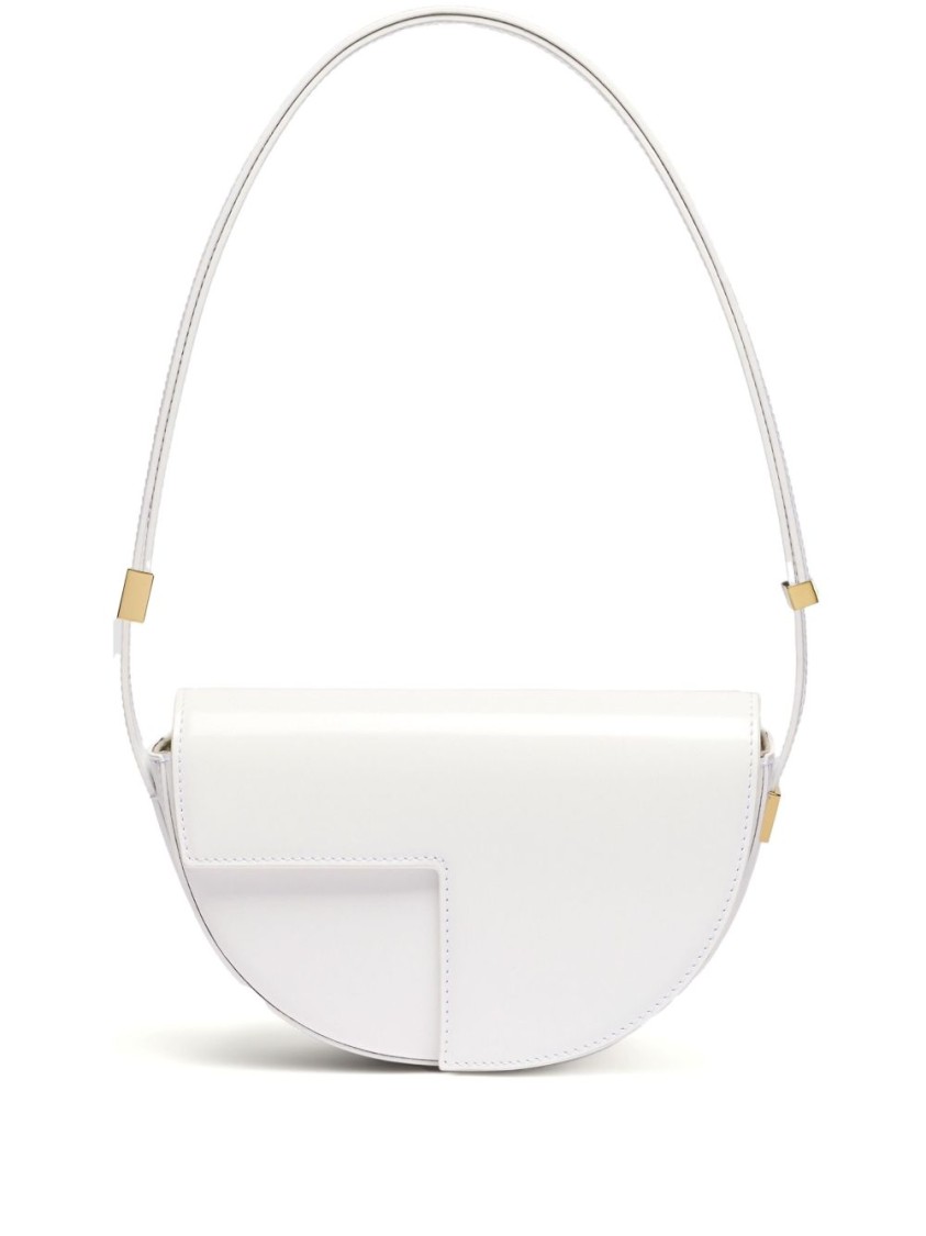 Patou Foldover Top White Bag With Magnetic Closure
