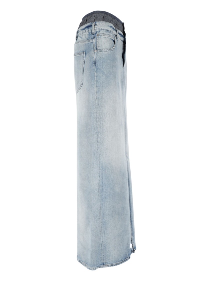MAISON MARGIELA MAISON MARGIELA ANONIMITY OF THE LINING' MAXI DENIM SKIRT – LIGHT BLUE 