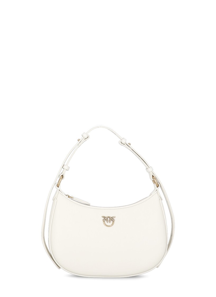 PINKO PINKO WHITE MINI LOVE HALF MOON BAG
