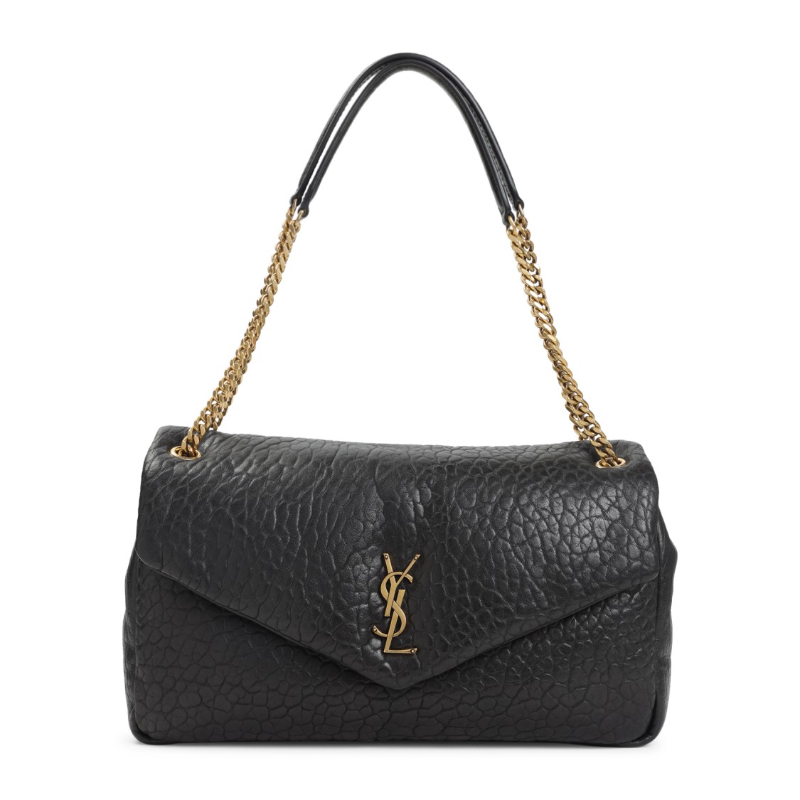 Saint Laurent Calypso Black Leather Shoulder Bag In Black