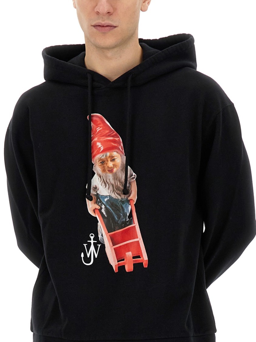 Shop Jw Anderson J. W. Anderson "gnome" Hooded Sweatshirt In Black