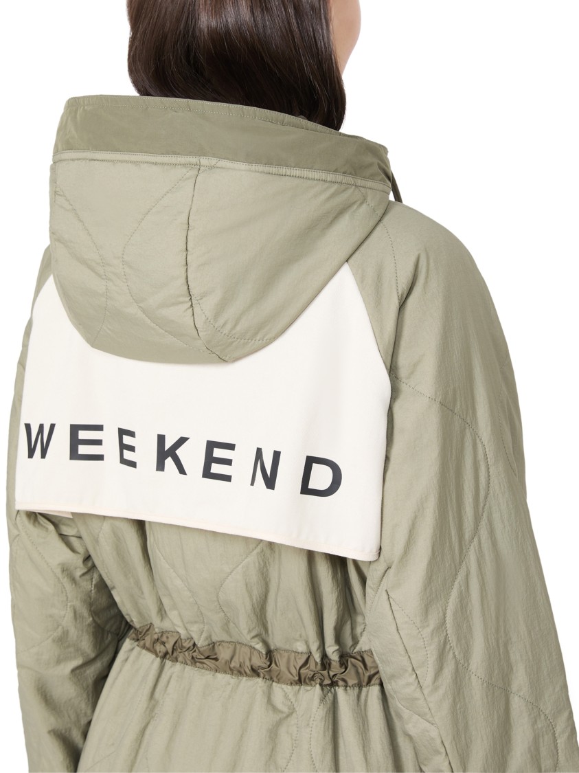 Max Mara Relaxed-fit Jacket With Drawstring Waist In Green