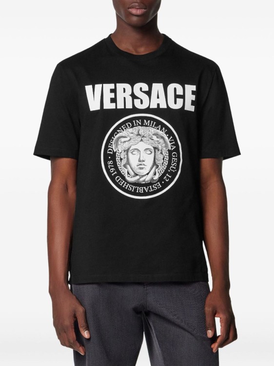 Versace Black T-Shirt With Bold Logo Print | THE LIST