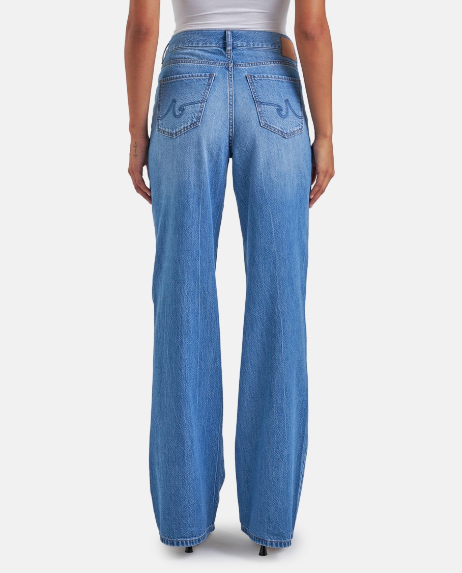 Shop Ag Padua Mid Rise Flare In Blue