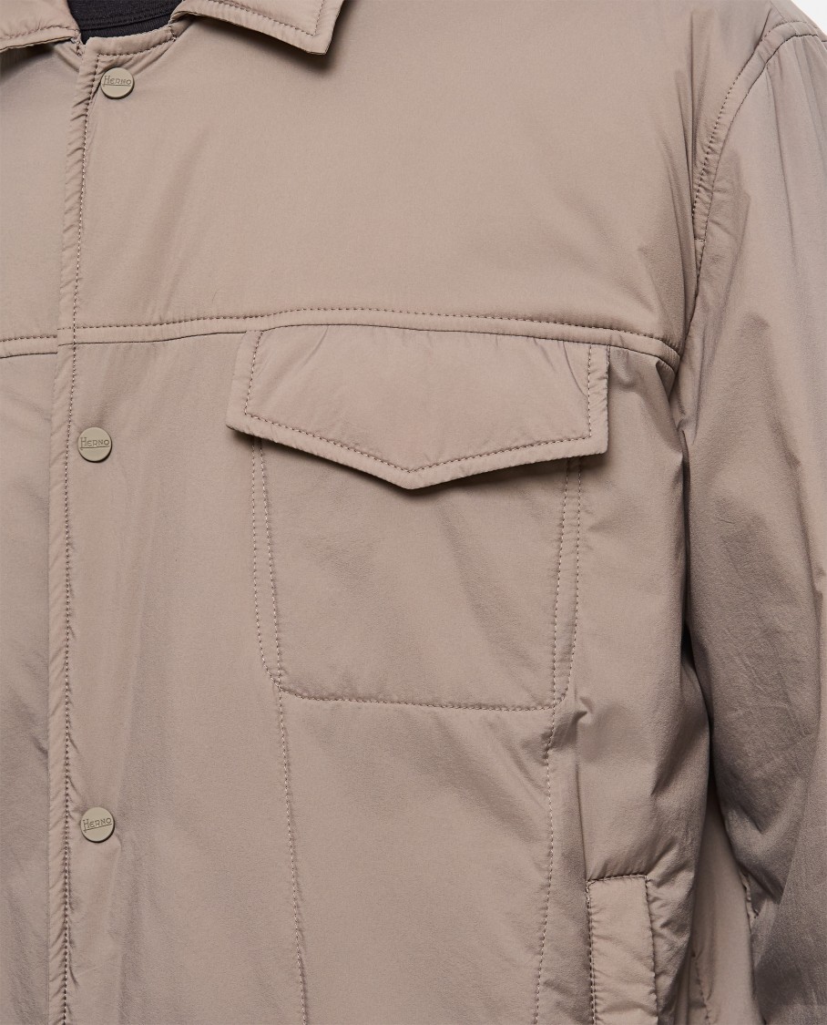 Herno Versatile Gray Jacket With Button Closure In Neutrals