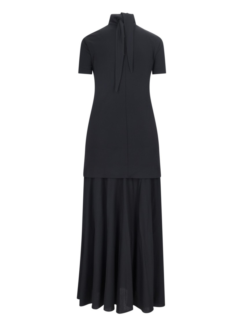 Jil Sander High-neck Viscose Midi Dress In Black