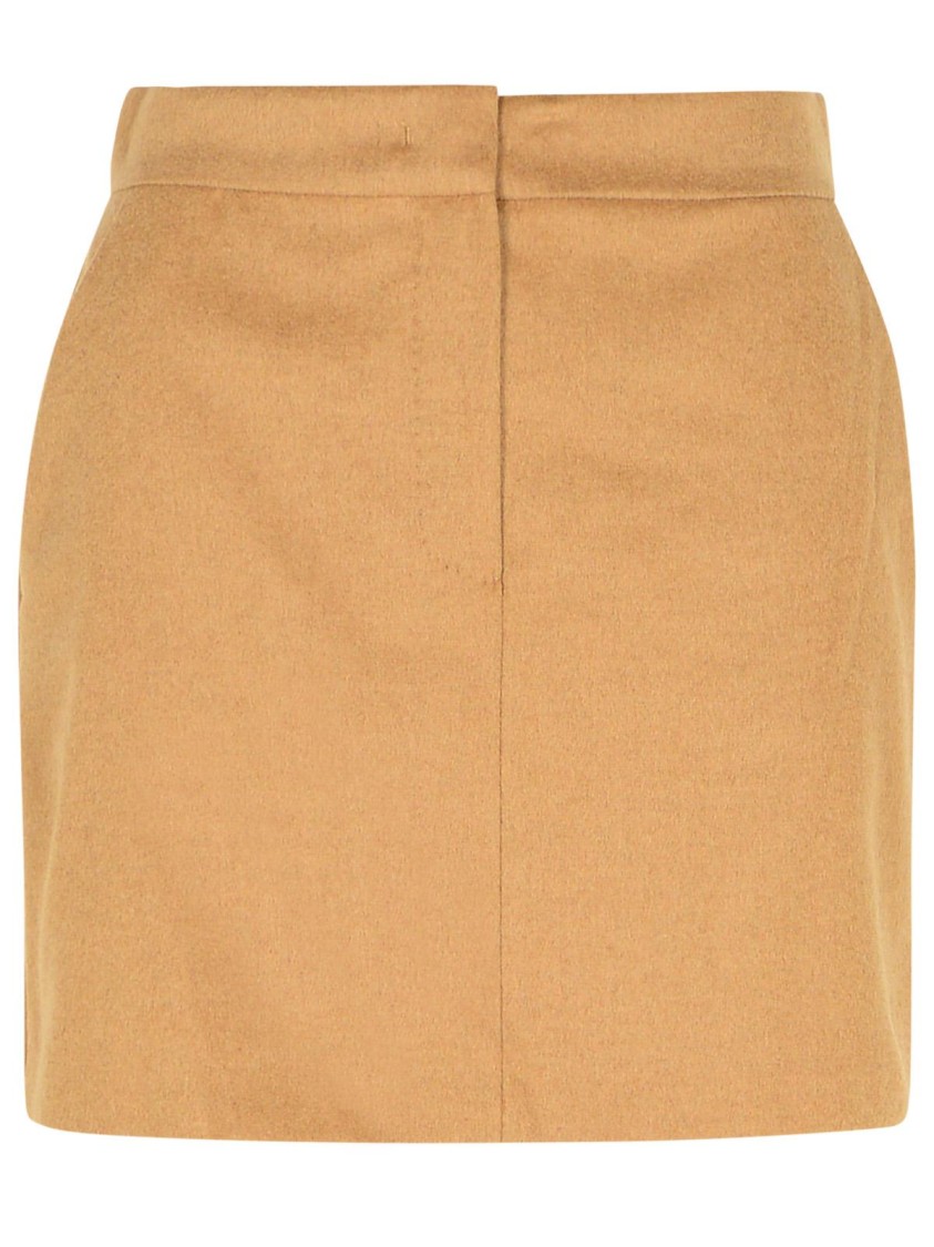 Max Mara Ancella Straight Hem Mini Skirt In Brown