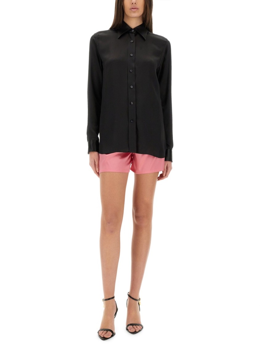 Shop Tom Ford Shorts In Satin In Pink