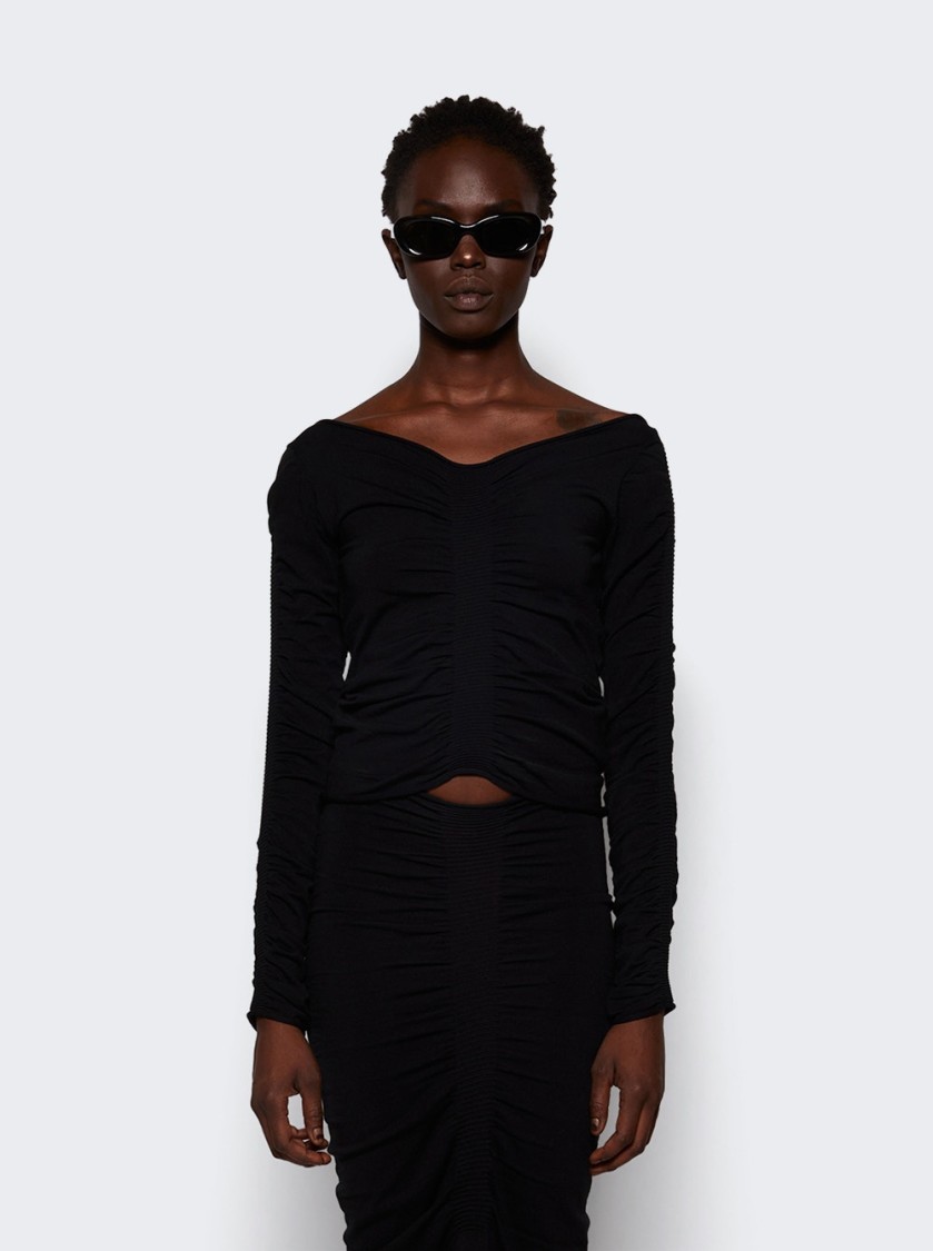 Alexander Wang Ruched Pullover In Black