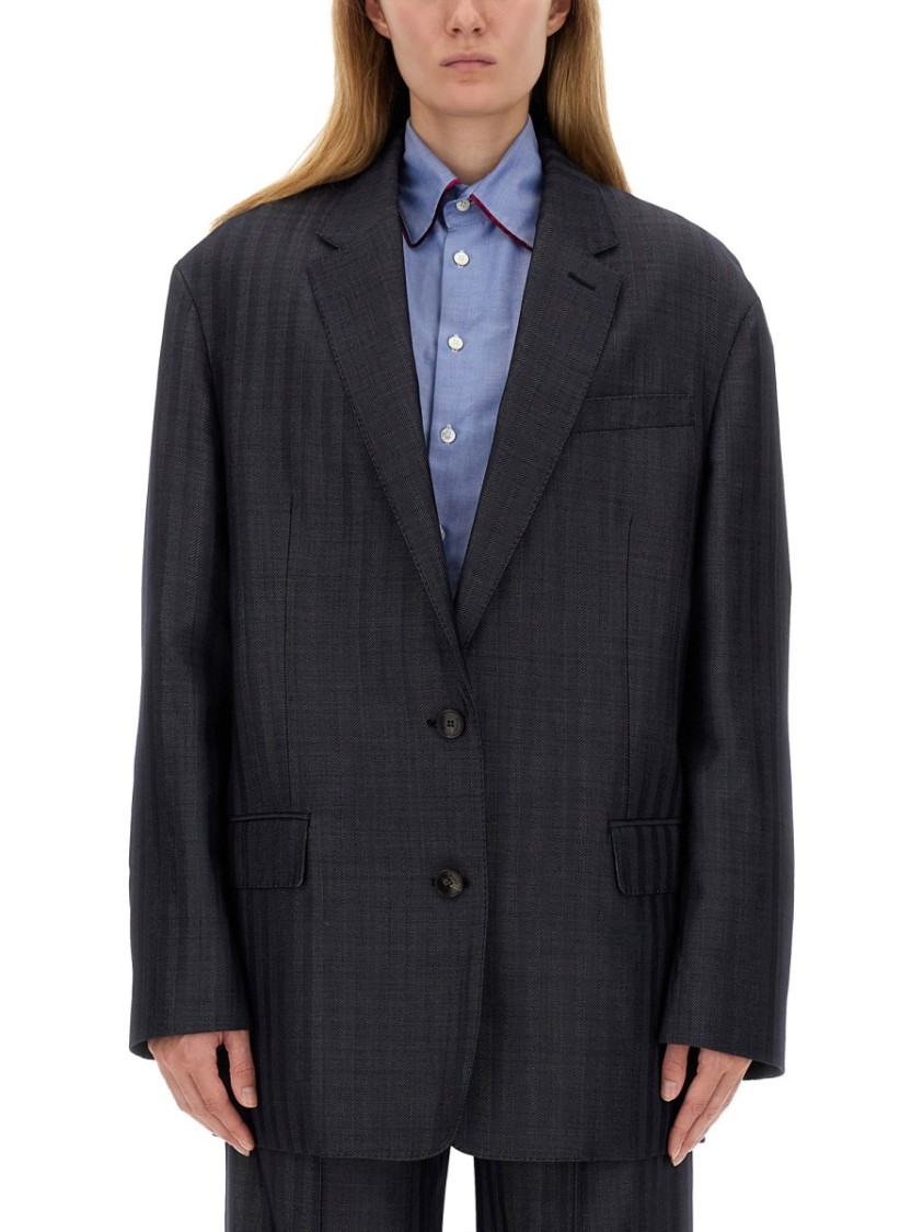 Etro Women's Pegasus Buttoned Over Jacket In Blue